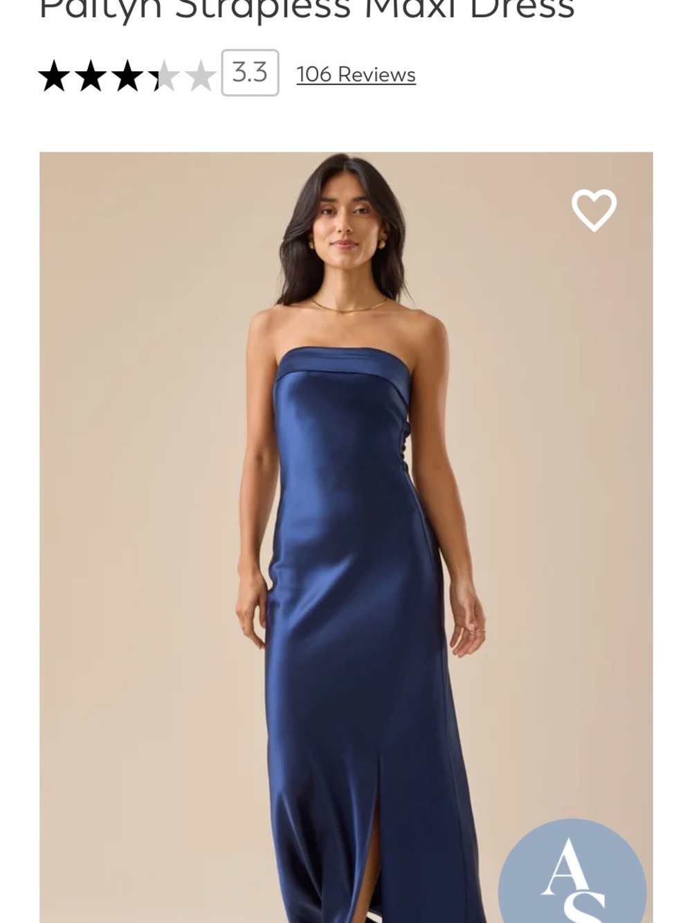 Strapless Satin Maxi Dress — Navy Altar’d State